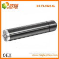 Factory Sale 1AA Battery Powered Black Metal Aluminum 5 led Mini Torch Flashlight